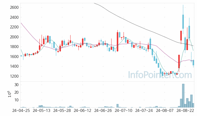 이렘 주가 차트 2024.08.28 (기간 단위 : Day)