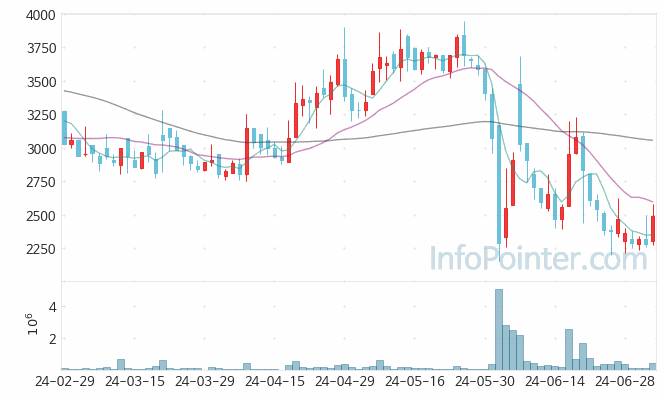 삼영이엔씨 주가 차트 2024.07.04 (기간 단위 : Day)