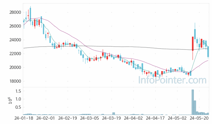 아이티엠반도체 주가 차트 2024.05.24 (기간 단위 : Day)