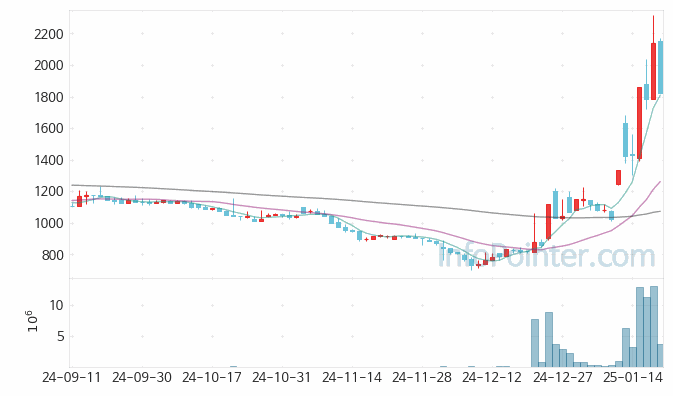 파인테크닉스 주가 차트 2025.01.20 (기간 단위 : Day)