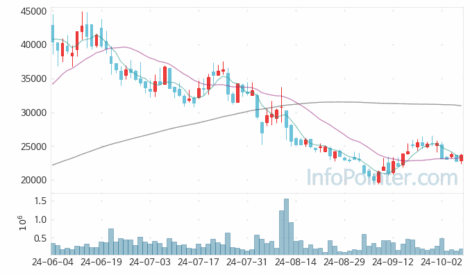 아이패밀리에스씨 주가 차트 2024.10.10 (기간 단위 : Day)
