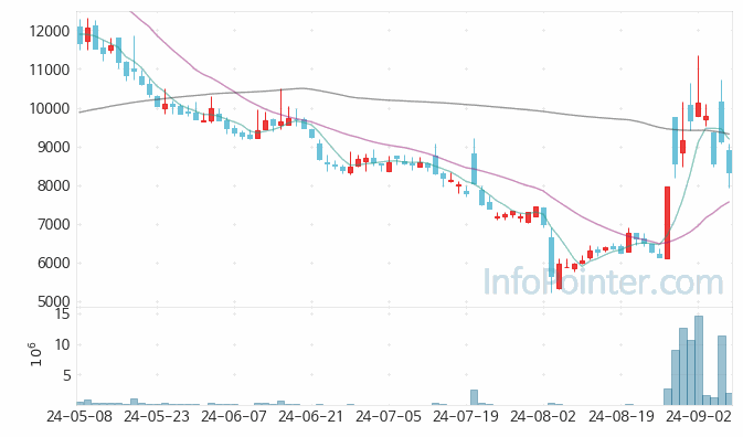 샌즈랩 주가 차트 2024.09.06 (기간 단위 : Day)
