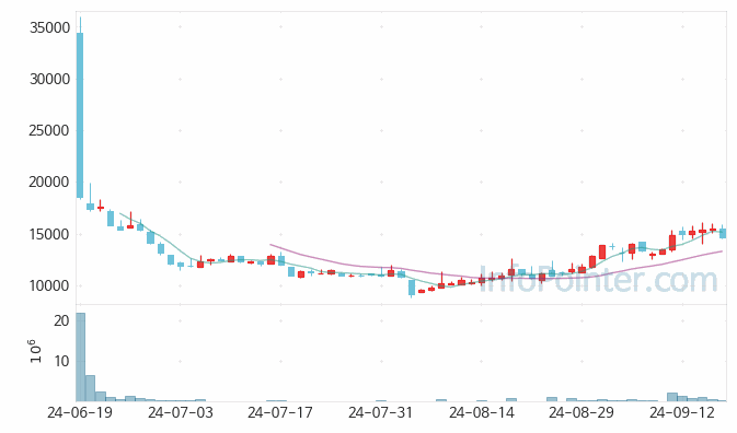 씨어스테크놀로지 주가 차트 2024.09.23 (기간 단위 : Day)